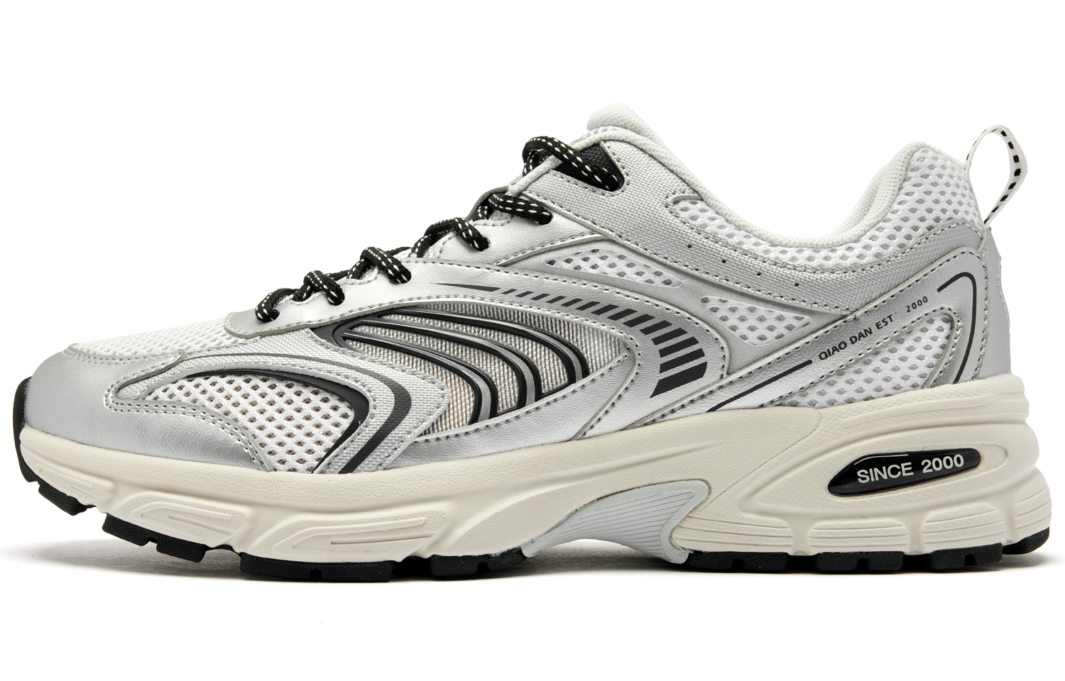 

Мужские повседневные кроссовки Kaiyuan 2.0SE, износостойкие, дышащие, нескользящие, с низким верхом, серебристые QIAODAN, Silver/Jordan White