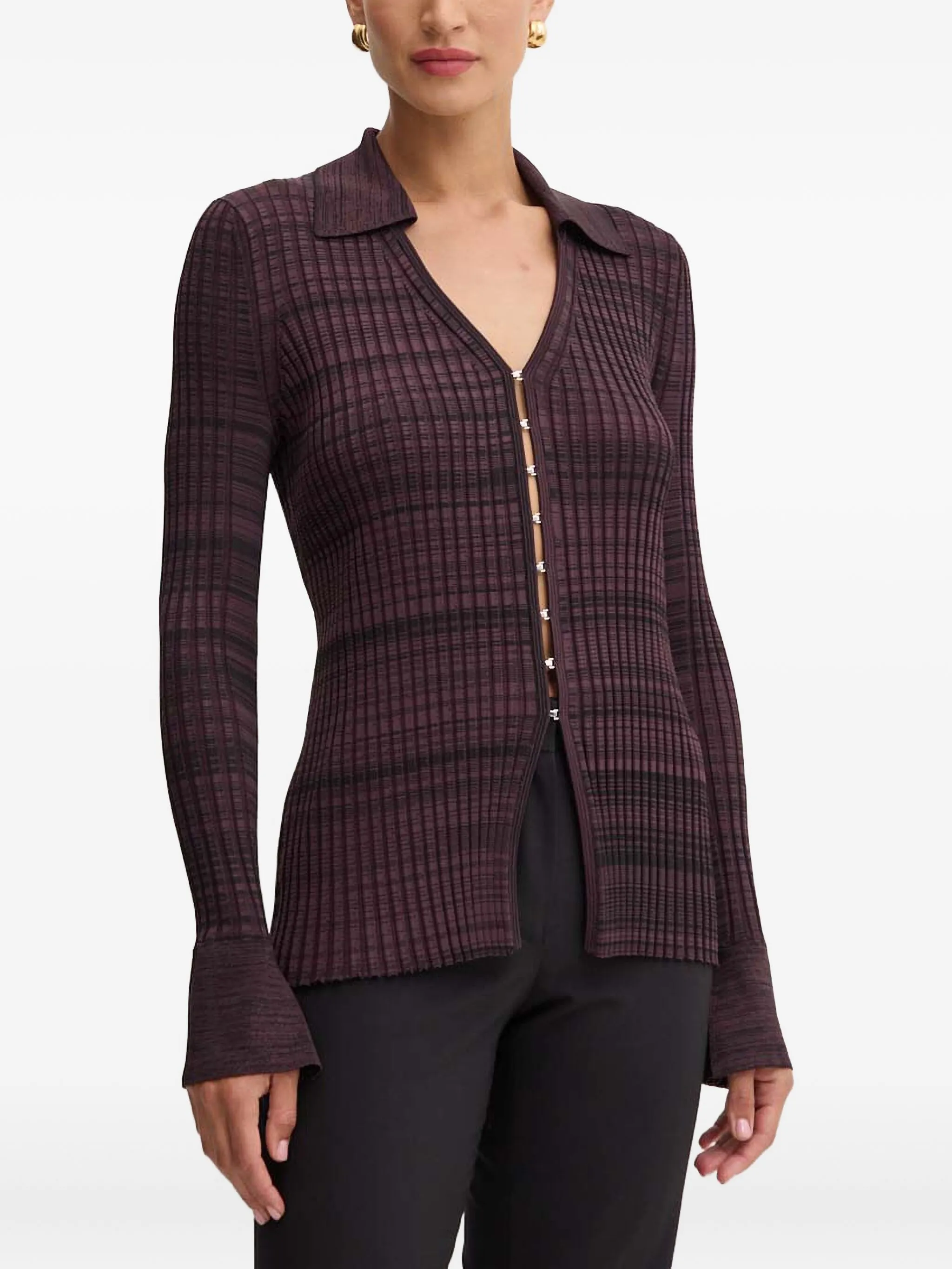 

Кардиган в рубчик Boss, фиолетовый