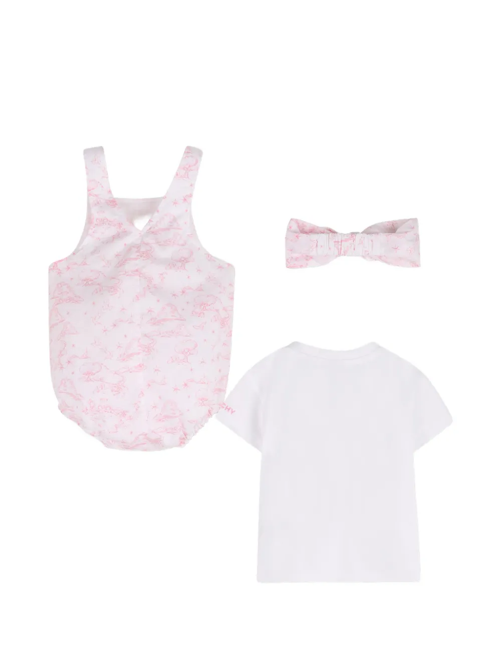 Комплект: футболка с принтом и комбинезон Givenchy Kids, белый — фото 2