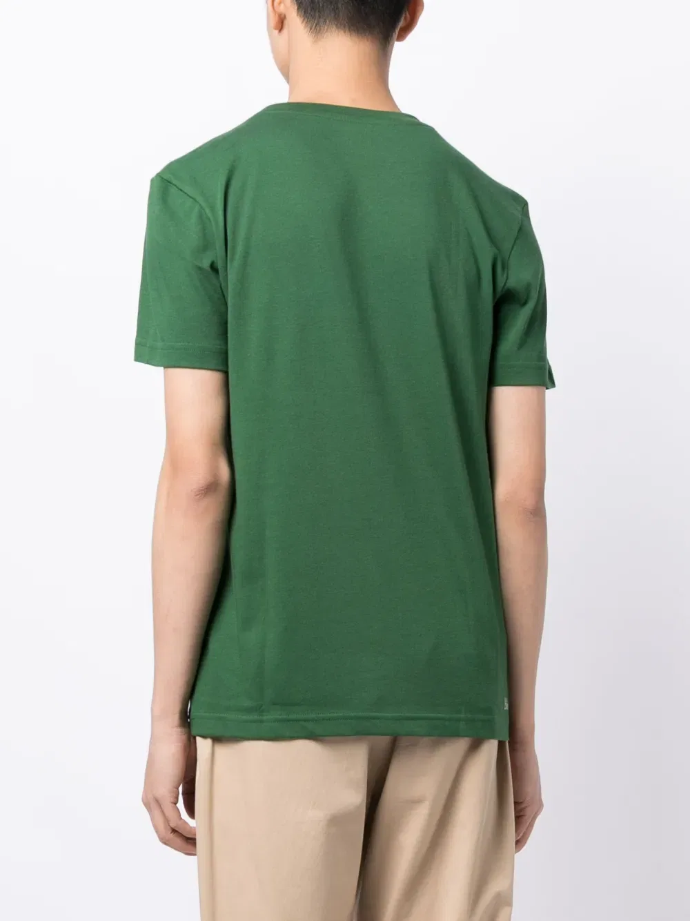 Хлопковая футболка с логотипом Lacoste, зеленый — фото 4