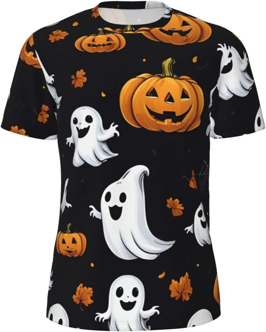 

Футболка мужская летняя с принтом Ghost Horror Halloween Pumpkin, легкая и дышащая SDFHU