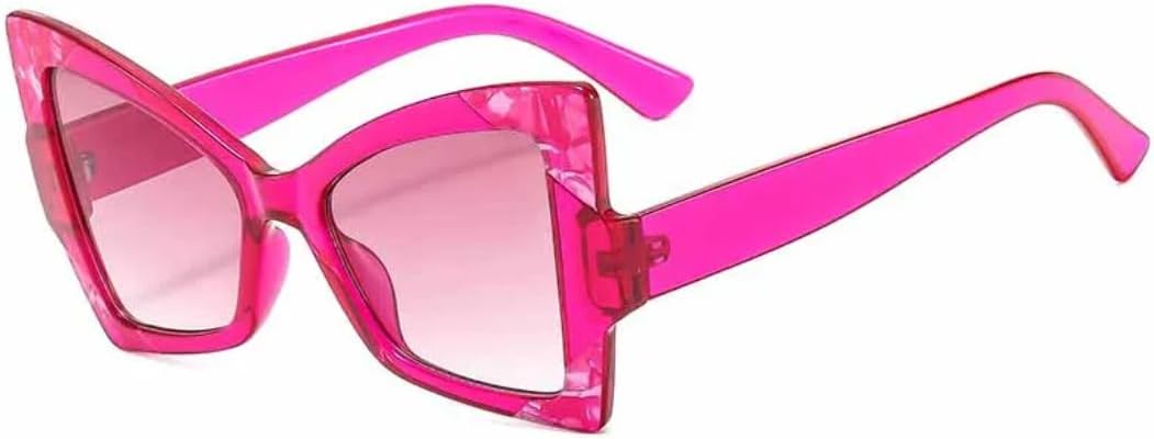 

Ретро большие солнцезащитные очки в форме бабочки «кошачий глаз» ярких цветов для женщин и мужчин, для путешествий, отдыха на природе, с защитой от УФ-излучения UV400 TVTBBVV, Rose Gradient Red