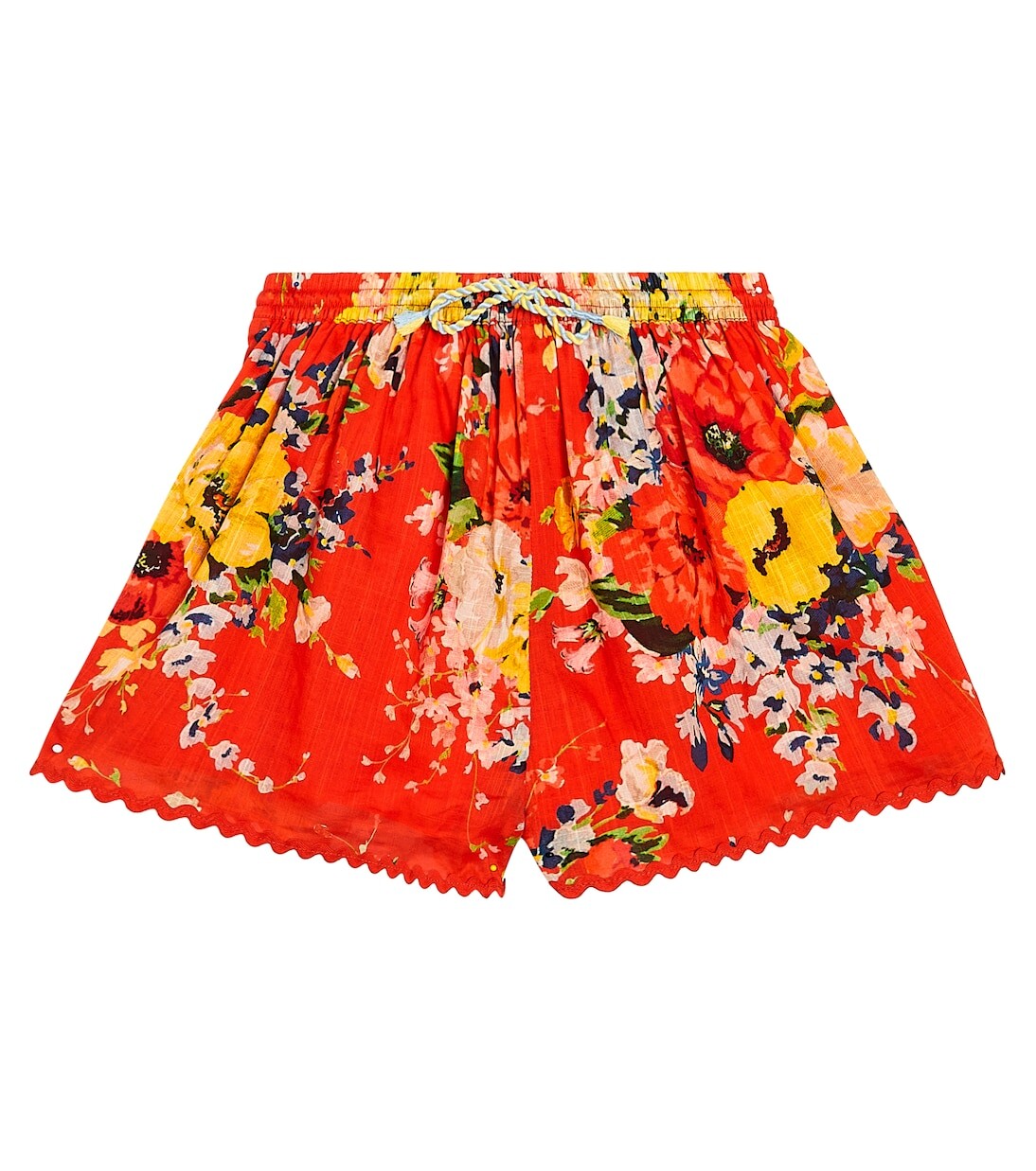 

Хлопковые шорты alight с цветочным принтом Zimmermann Kids, красный