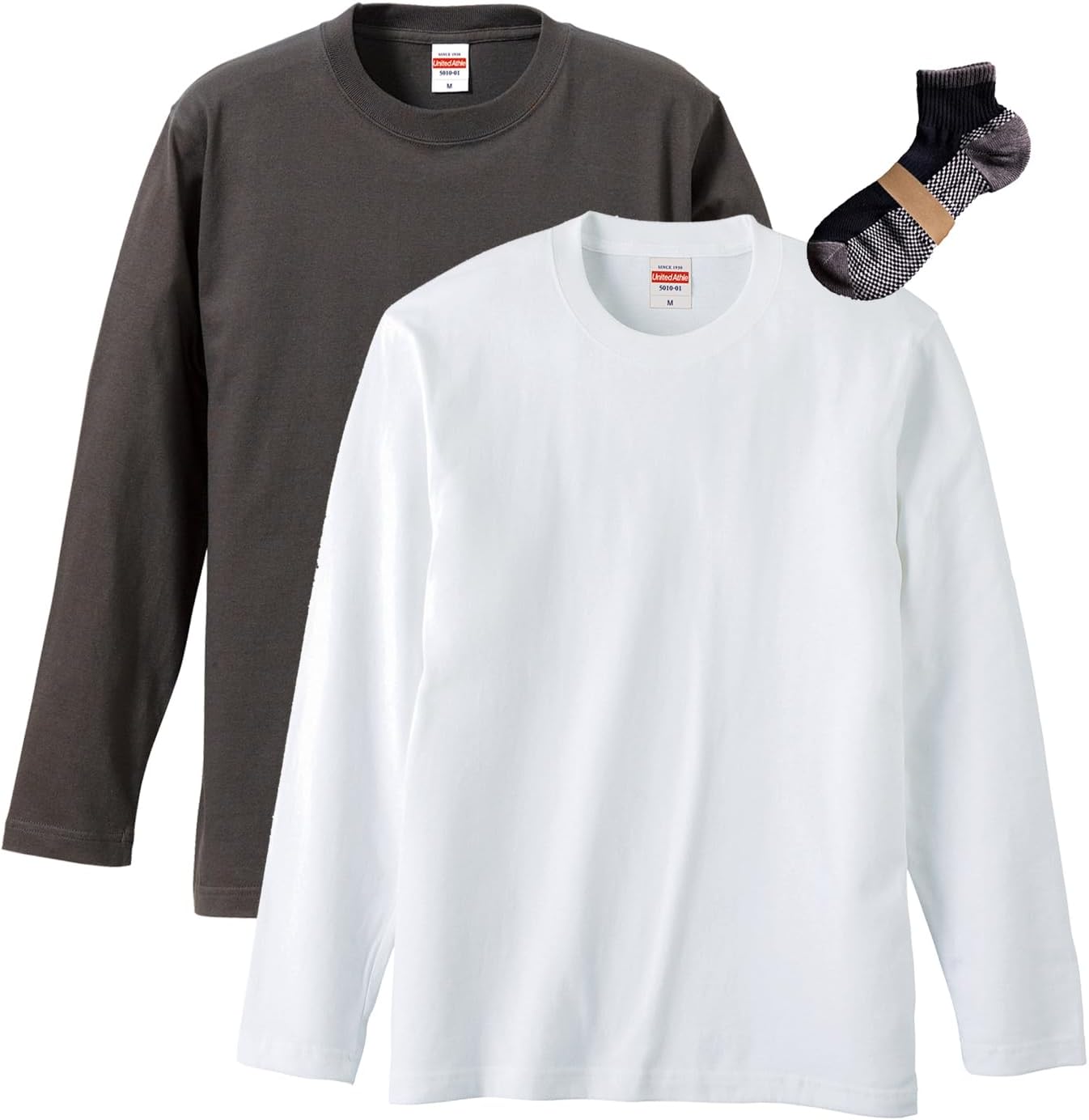 

Футболка с длинным рукавом мужская United Athle, белый/угольный