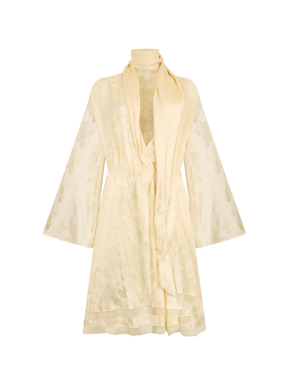 

Платье миди с цветочным узором и галстуком Philosophy Di Lorenzo Serafini, нейтральный