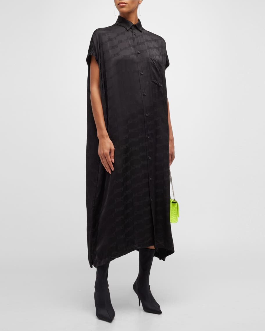 

Платье с необработанными краями и монограммой BB Balenciaga