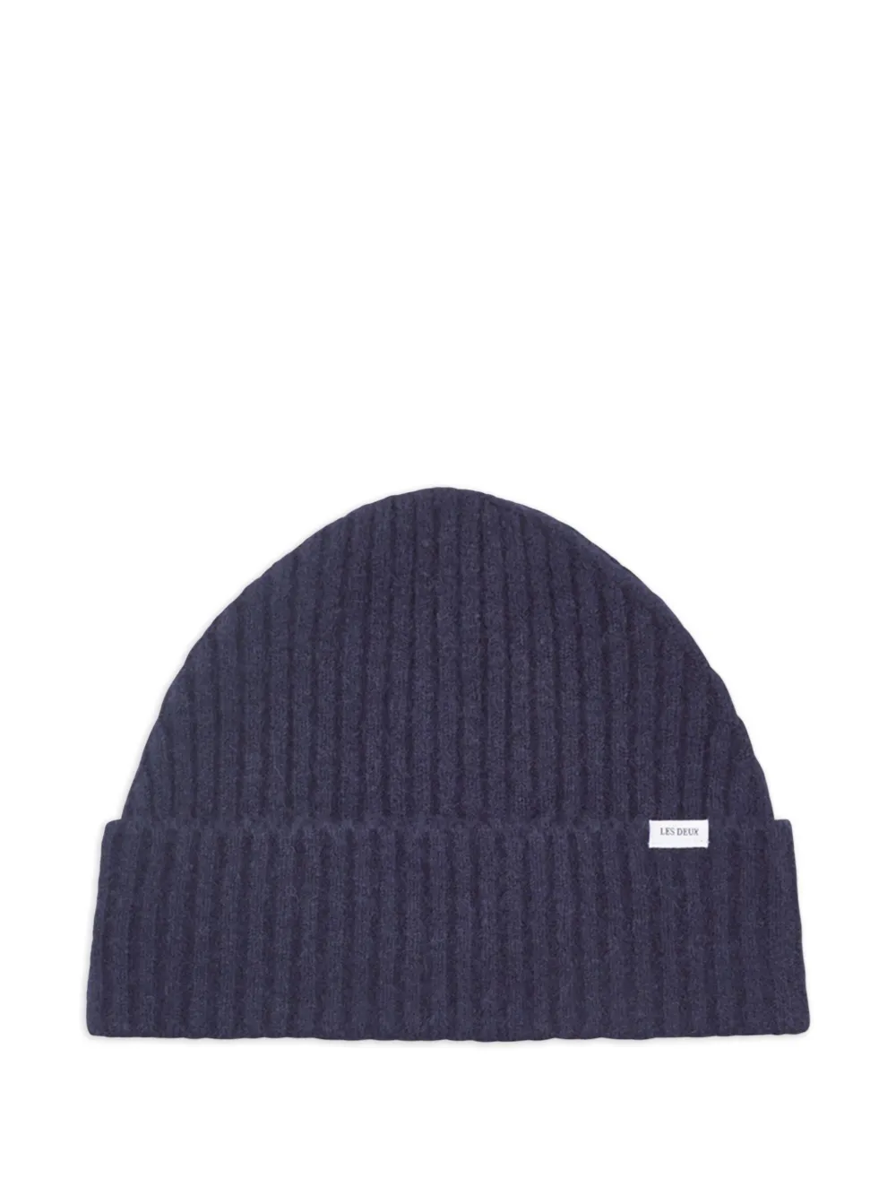 

Шапка бини в рубчик с логотипом Les Deux, синий