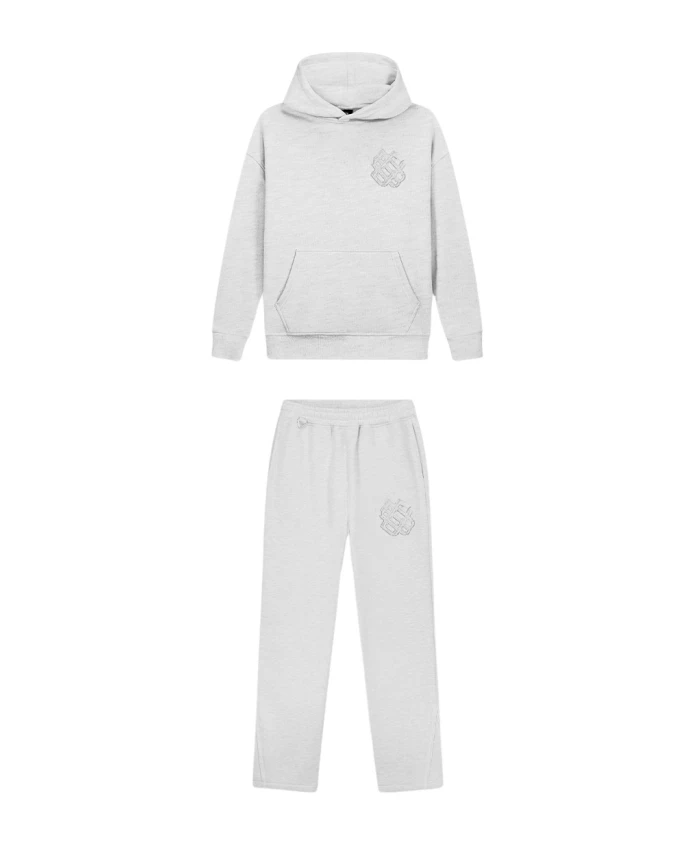 

Рваный спортивный костюм с монограммой Black Bananas, серый