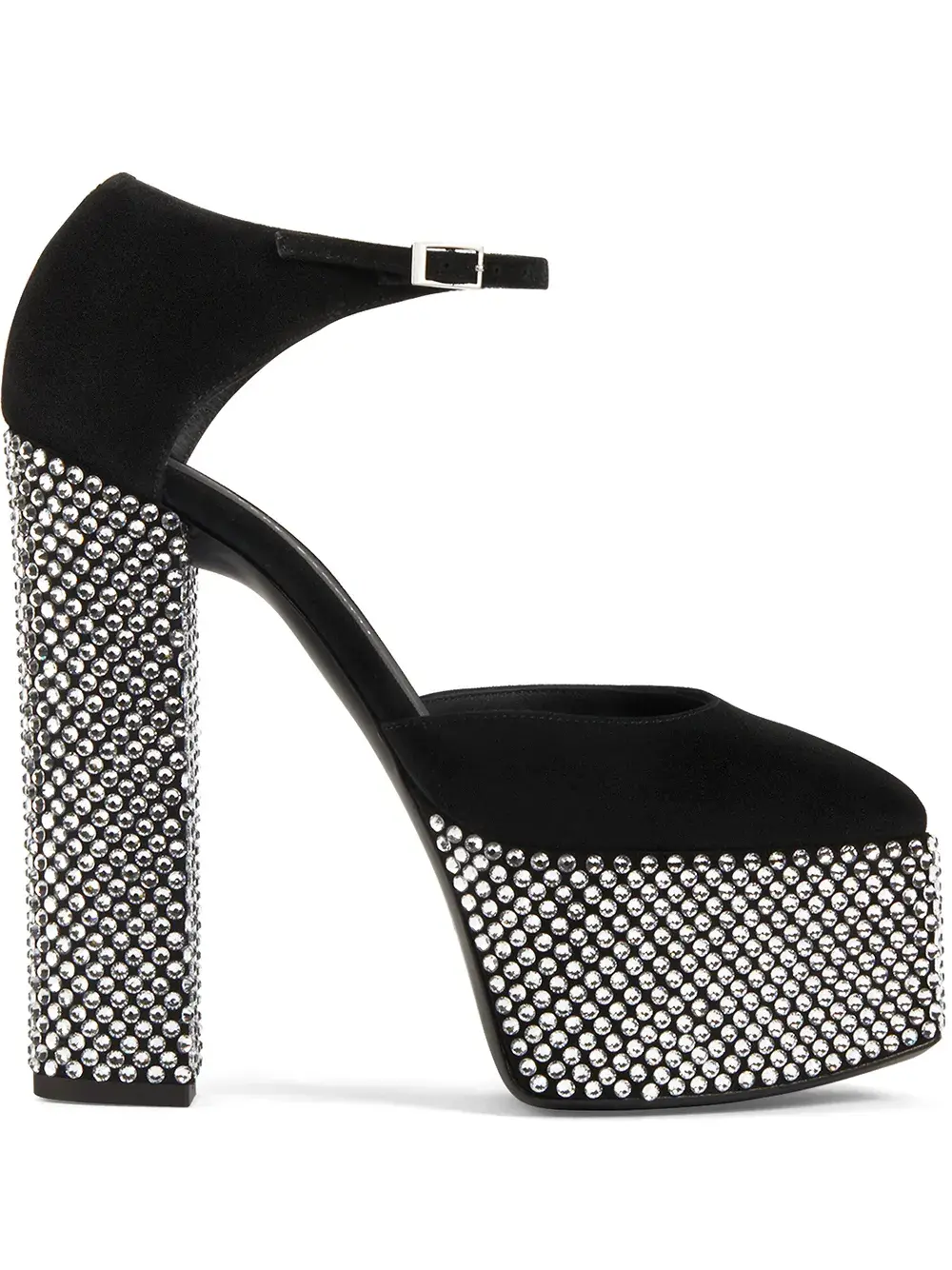Босоножки на платформе с кристаллами Giuseppe Zanotti, черный