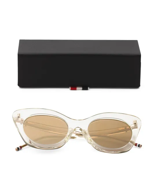 

Круглые солнцезащитные очки 52 мм Thom Browne, цвет Crystal Clear