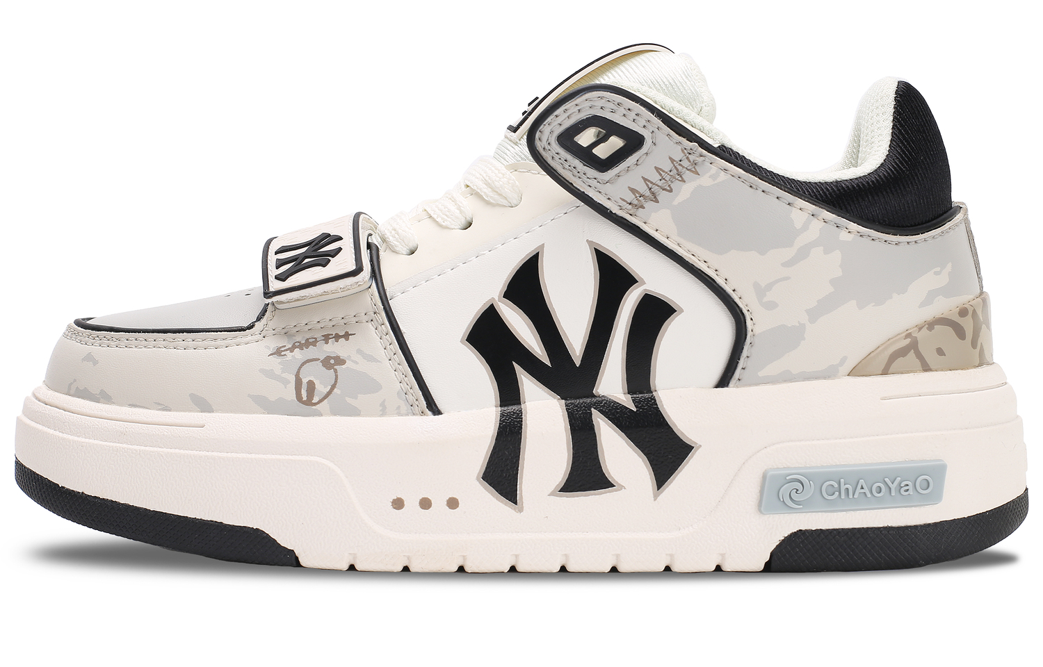 

MLB Массивные противоскользящие износостойкие кроссовки для скейтбординга Mid-Top Unisex бело-серые