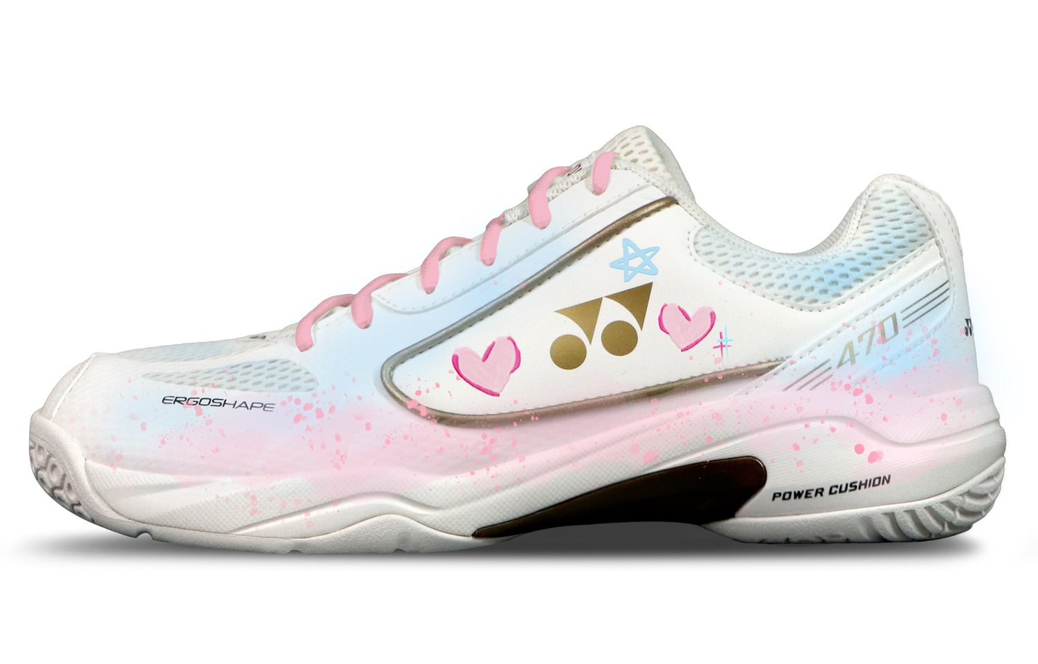 

YONEX 470 Амортизация Устойчивость к истиранию Противоскользящие кроссовки для бадминтона Low top Unisex Белый Синий