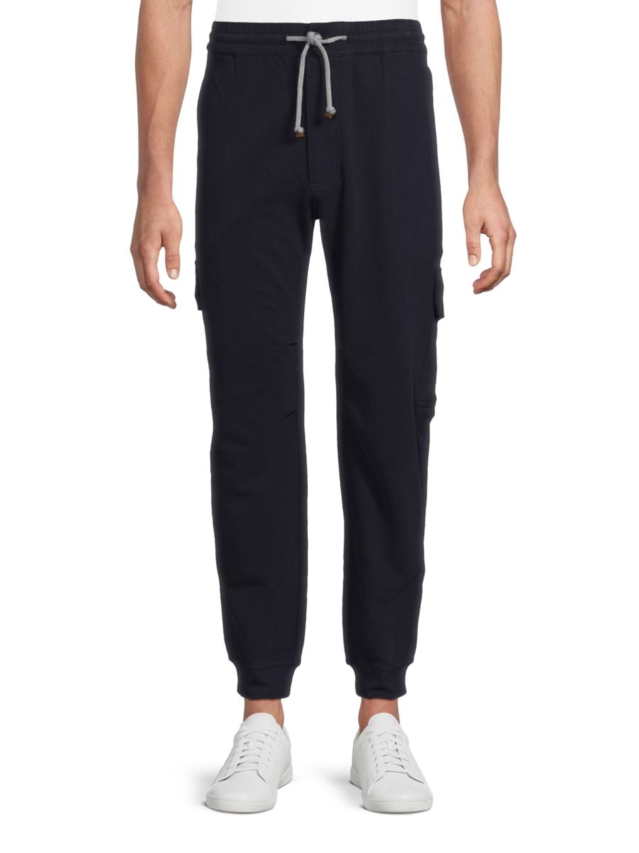

​Хлопковые спортивные брюки Brunello Cucinelli, цвет Cobalt Blue