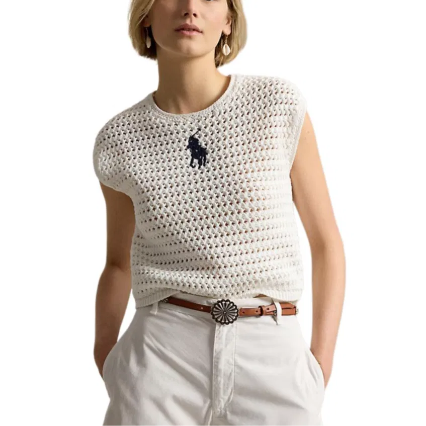 Джемпер Slim Fit Polo Ralph Lauren Big Pony белый — фото 3