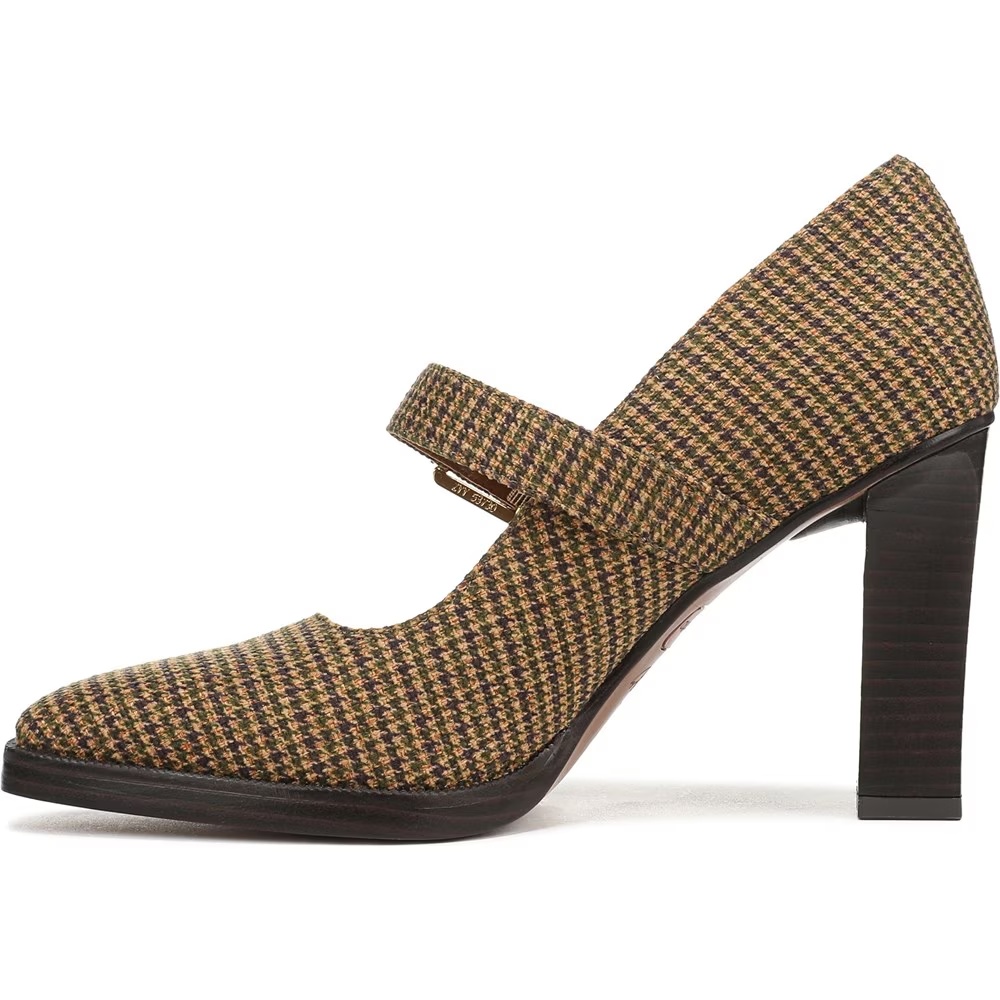 Туфли на каблуке Mary Jane Franco Sarto, mustard yellow woven fabric — фото 4