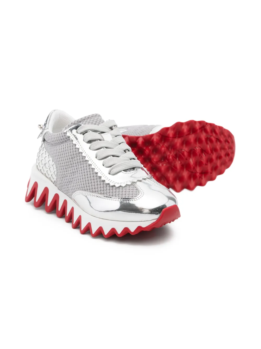 Кроссовки с панелями Christian Louboutin Kids, серебристый — фото 2
