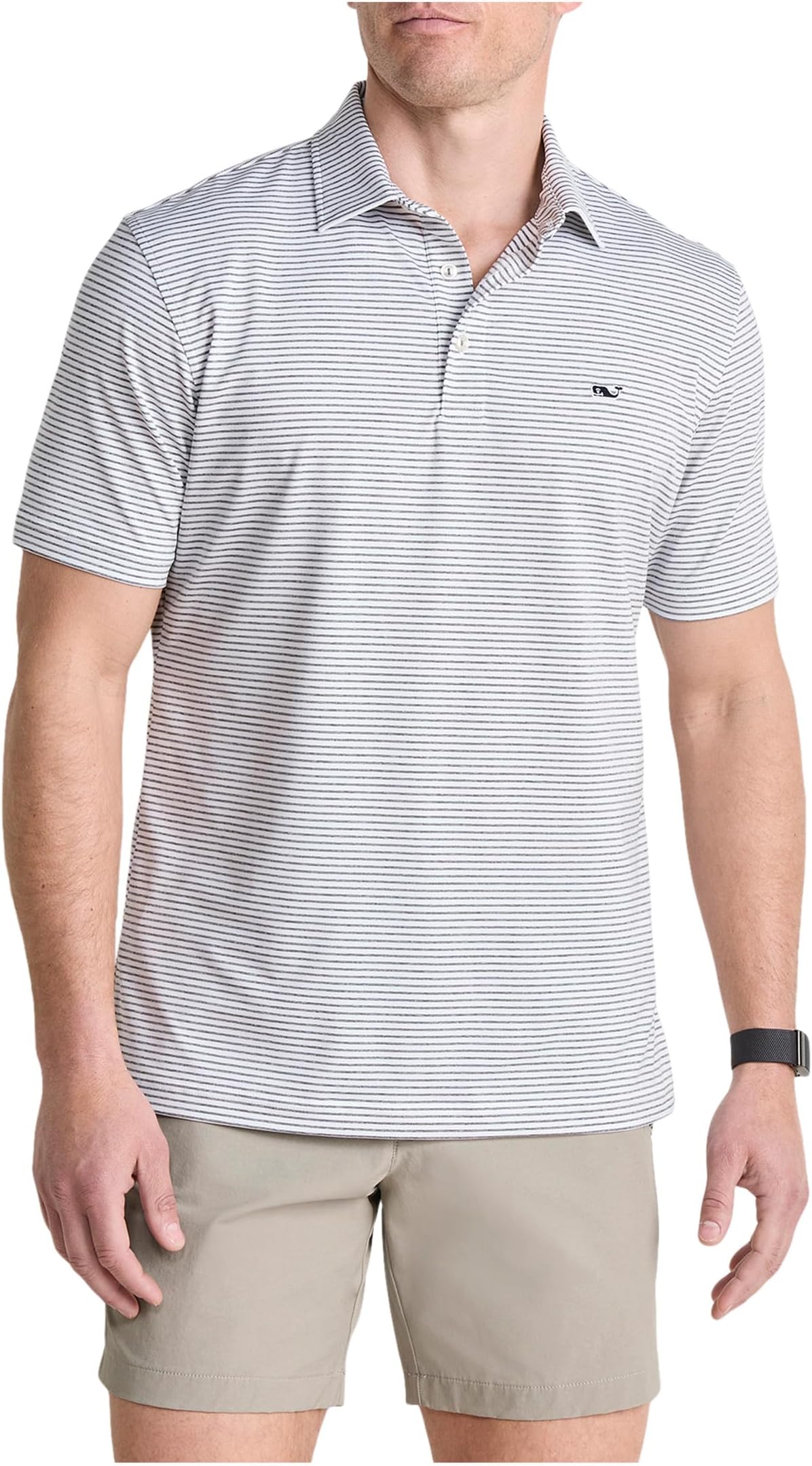 

Мужская рубашка-поло Sankaty в полоску Bradley Vineyard Vines, White/Gray Harbor Tejeda