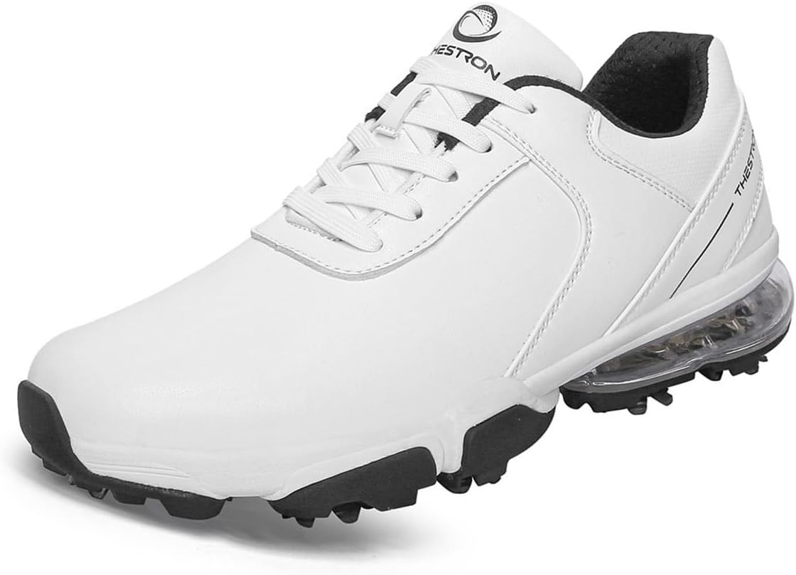 

Водонепроницаемые гольф-кроссовки с шипами для мужчин, спортивная обувь для фитнеса, уличная противоскользящая обувь для гольфа и прогулок Omcam, белый