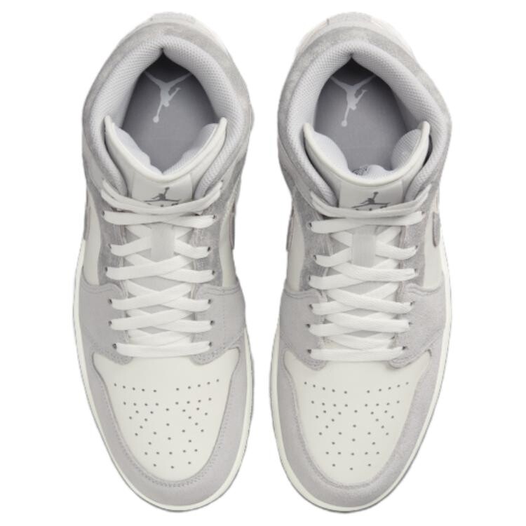 Кроссовки Air Jordan 1 Vintage Basketball Shoes Men Mid-top Gray/White, серый/белый — фото 4