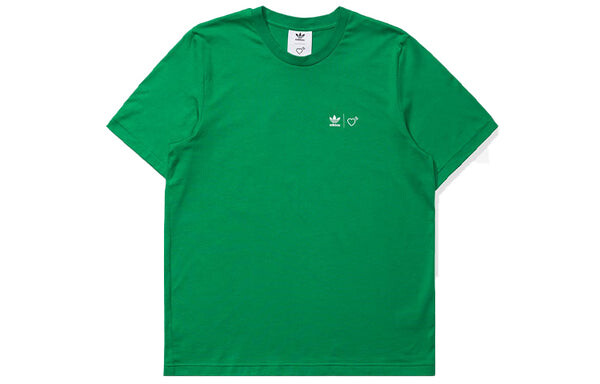 Футболка originals x human made crossover printing pattern casual sports short sleeve green Adidas, зеленый — фото 2