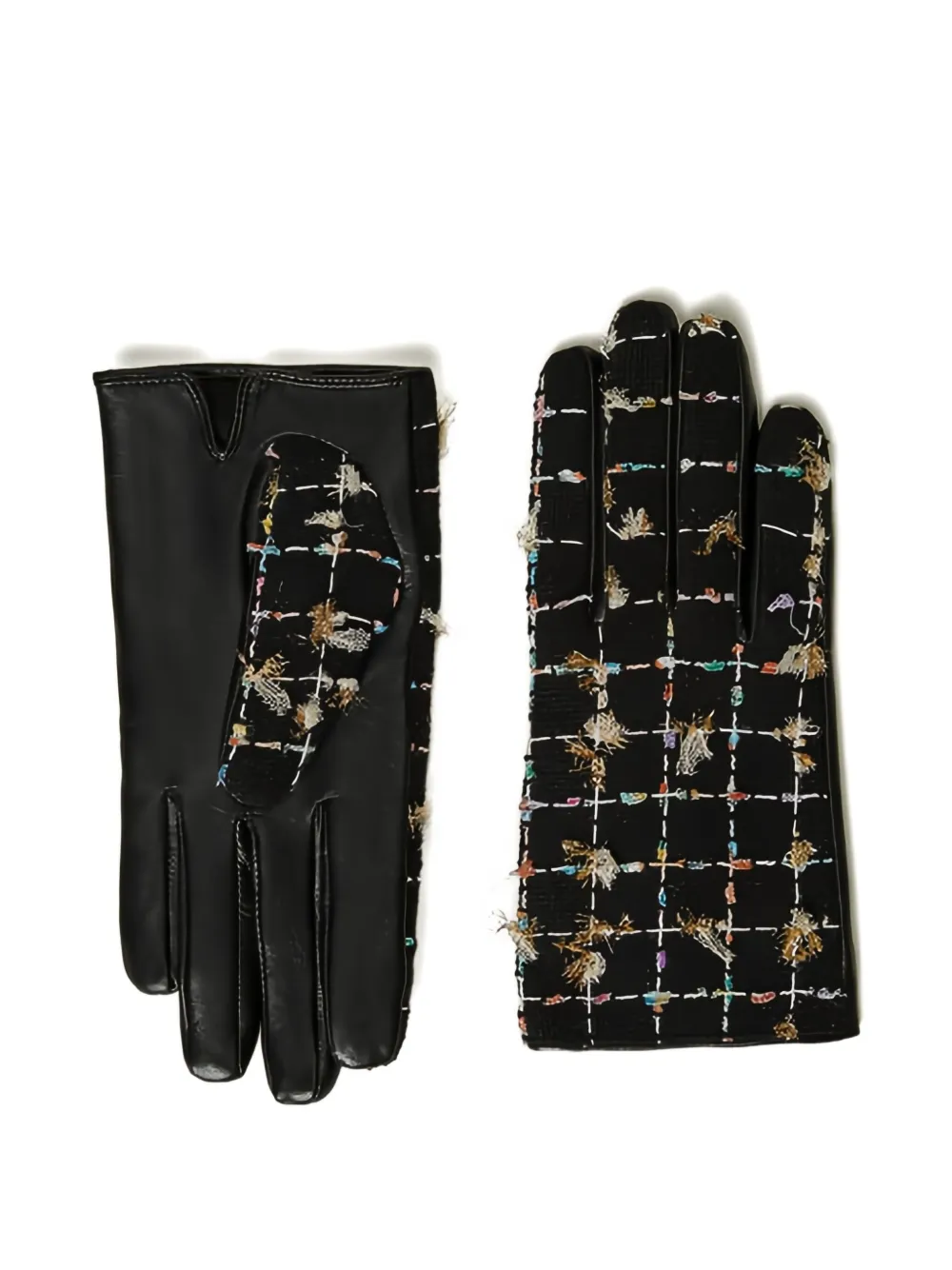 

Перчатки из букле в клетку TWINSET, черный