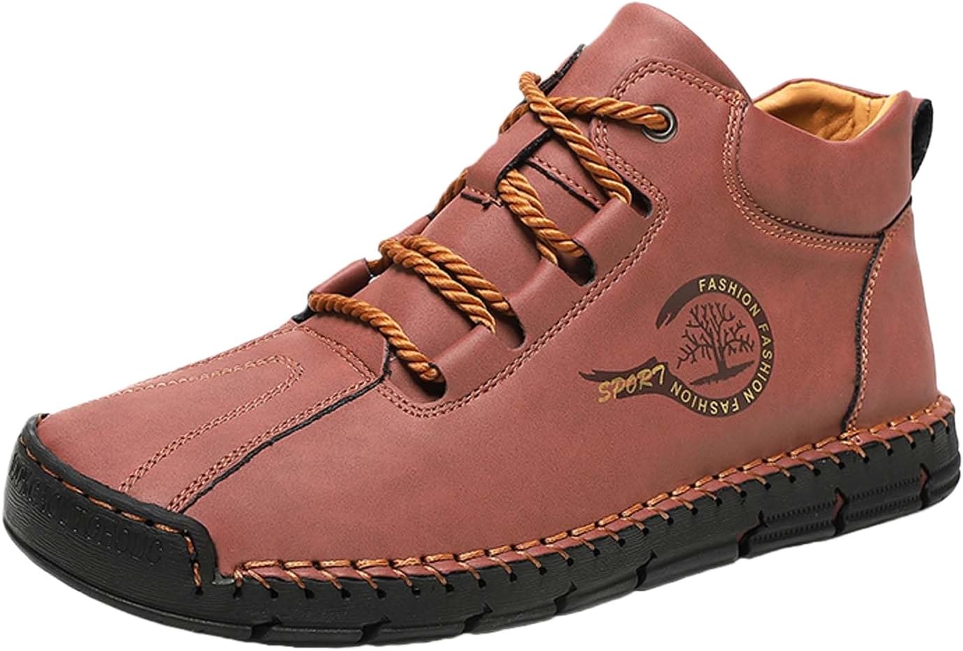 

Кожаные ботинки чукка на щиколотку со шнуровкой Generic, красный