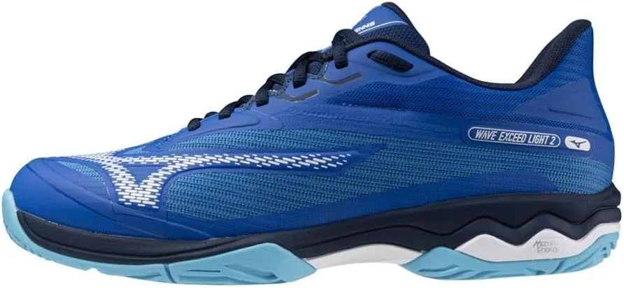 Мужские теннисные кроссовки Mizuno Wave Exceed Light 2 CC 61GC232028 синего цвета — фото 2
