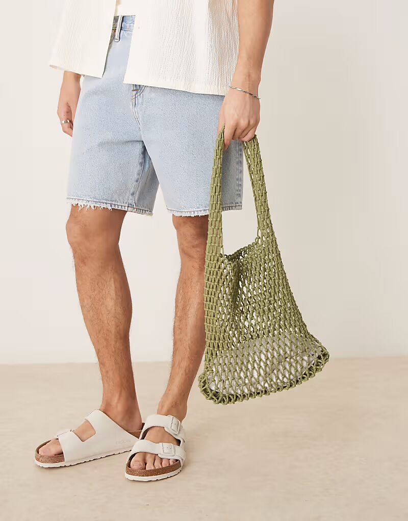 

Сумка-тоут ASOS DESIGN крючком зеленого цвета