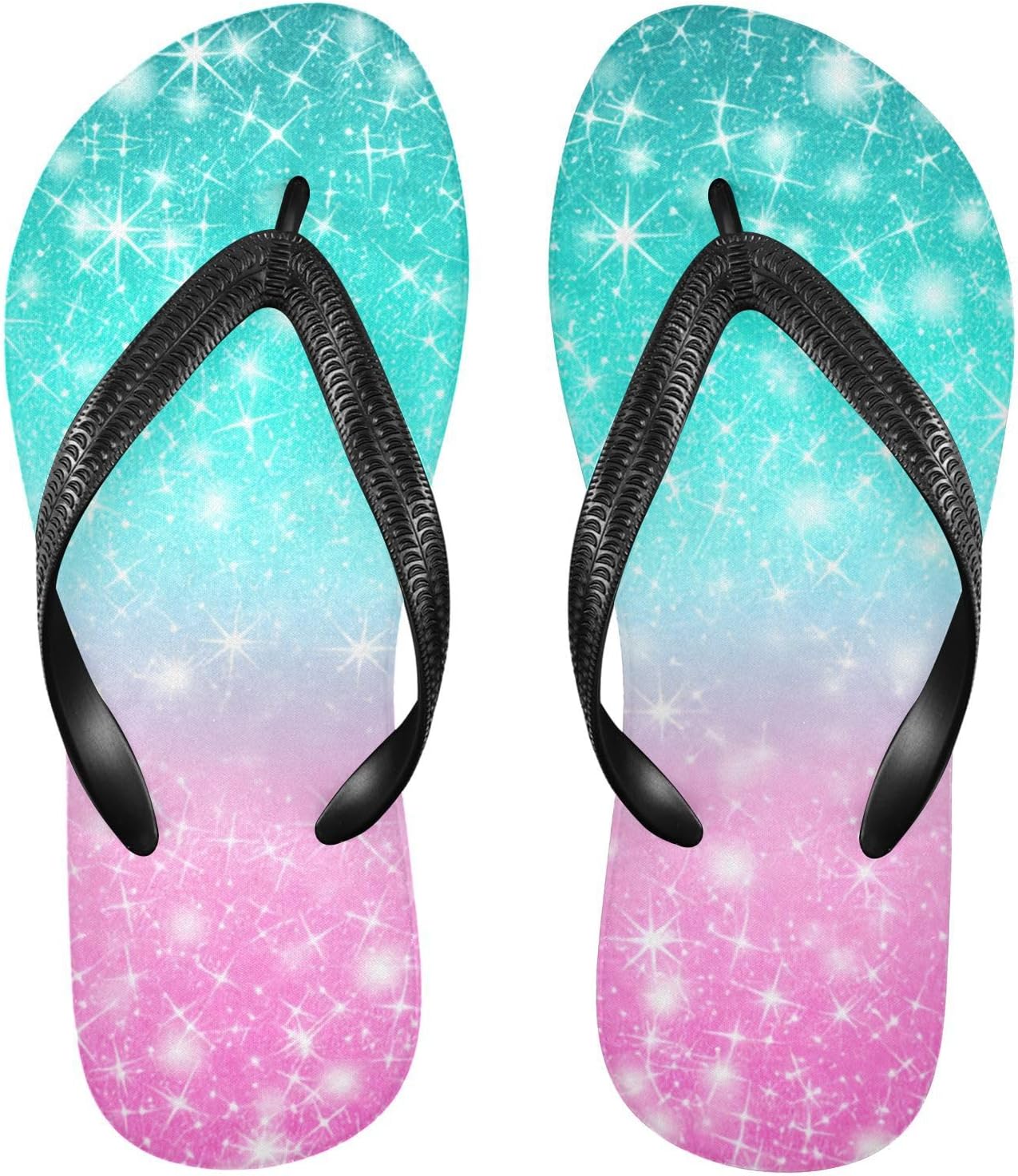 

Женские и мужские пляжные летние повседневные сандалии Glitter Teal Pink, шлепанцы для душа 20862036 Kfbe