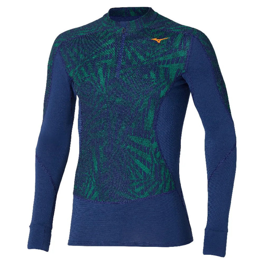 

Футболка Mizuno Virtual G4 half zip long sleeve, синий