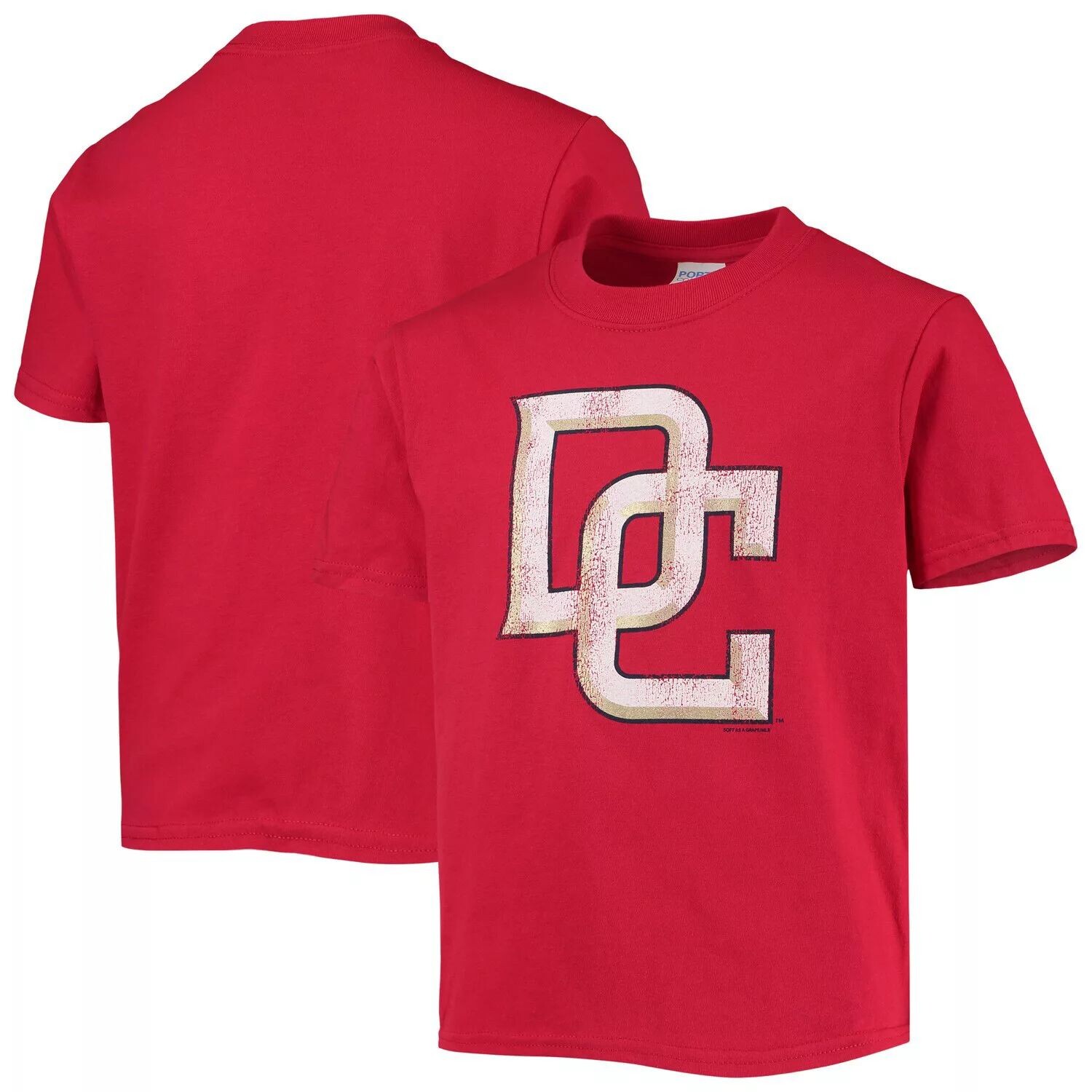 

Футболка с потертым логотипом Youth Soft as a Grape Red Washington Nationals Unbranded
