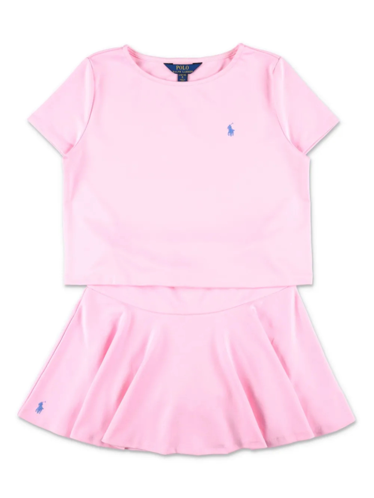 

POLO RALPH LAUREN KIDS Футболка и юбка-шорты с вышивкой Polo Pony, розовый