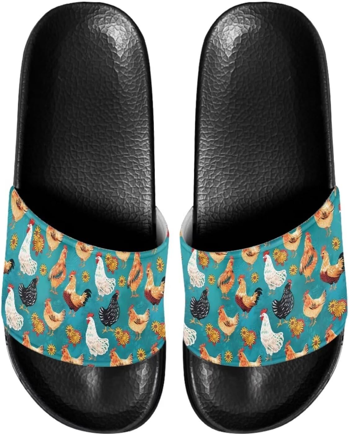

Сланцы для женщин на плоской подошве с открытым носком, удобные пляжные сандалии, тапочки Judentidos, Rooster Chicken