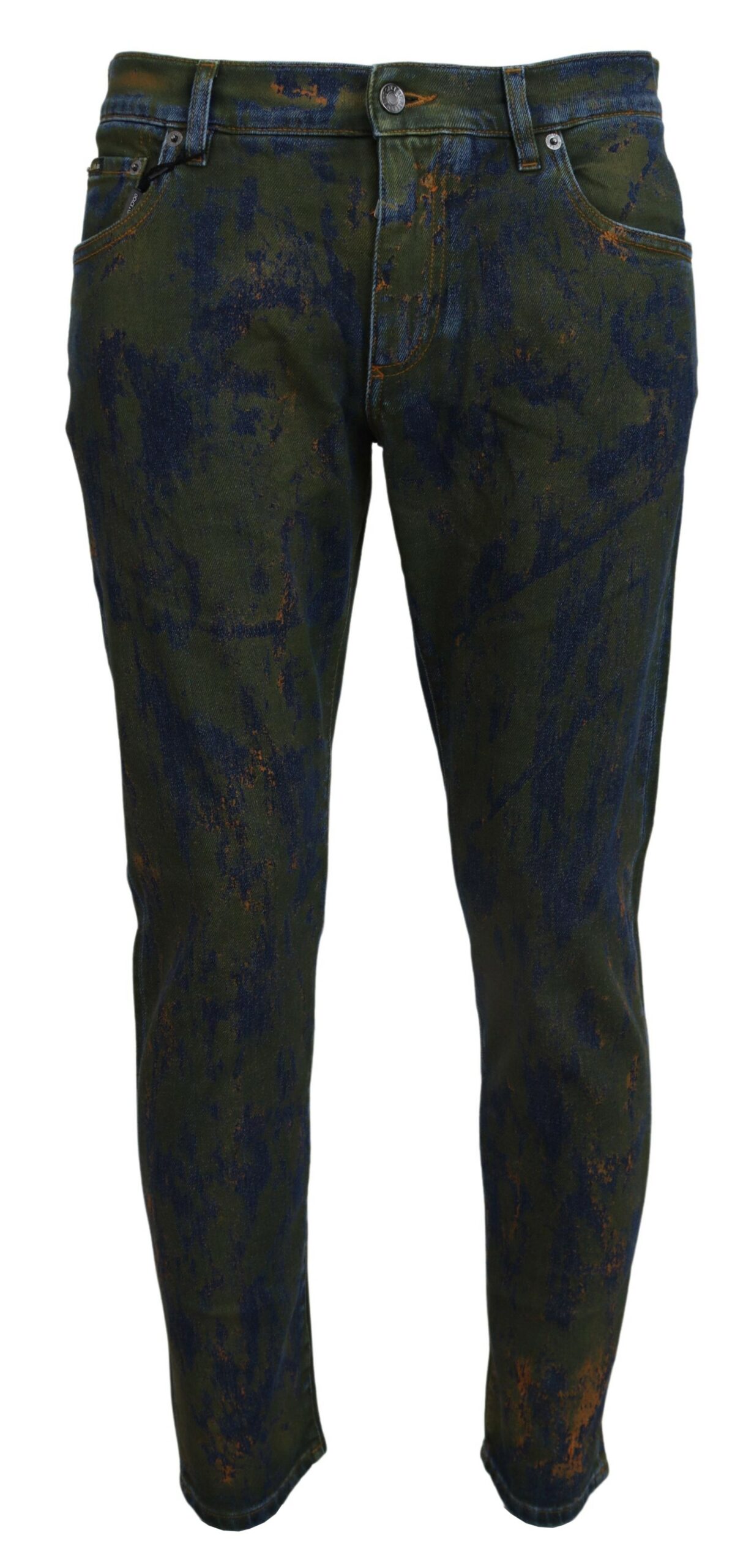 Шикарные облегающие джинсы цвета Green Wash Dolce & Gabbana, зеленый