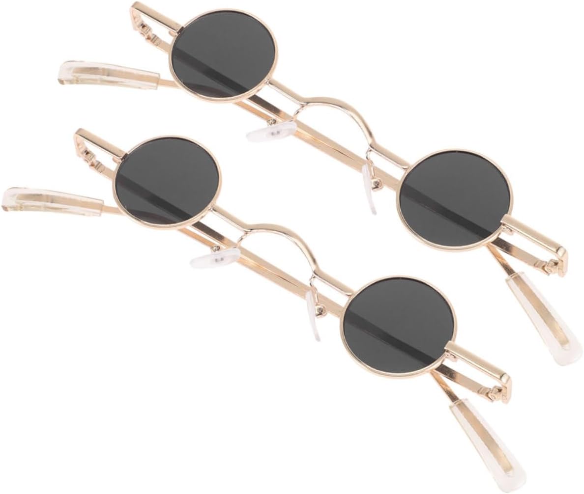 

2 пары ретро-солнцезащитных очков круглой формы для стильных пляжных вечеринок. Винтажный дизайн, элегантный цвет, унисекс, модные очки для различных случаев и уникальное мастерство исполнения NIYANGLE, Golden