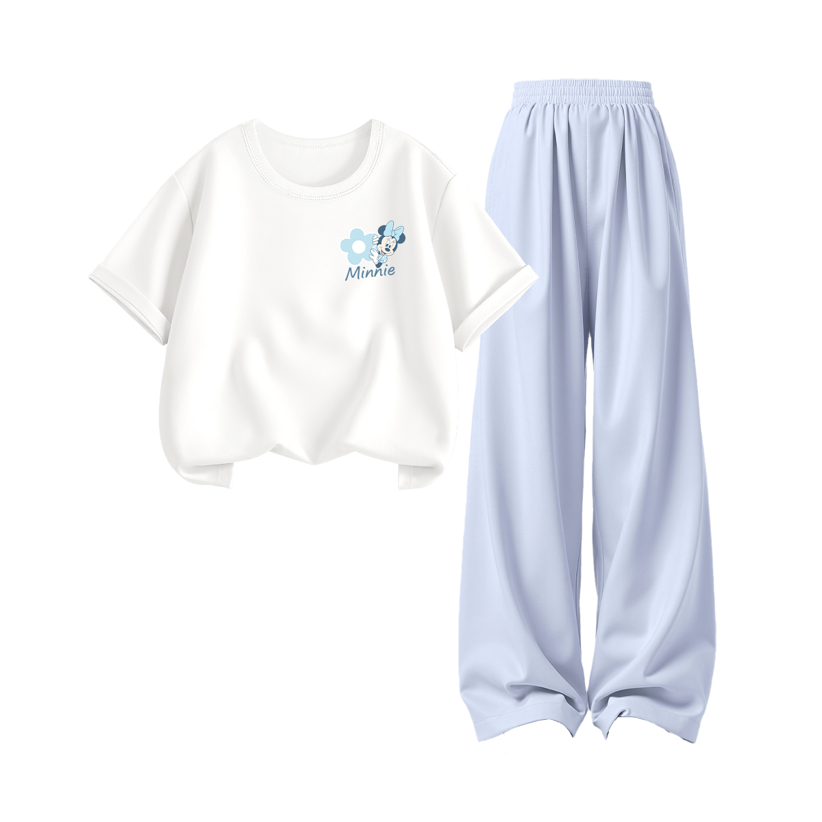 

Детский парный набор для детей Disney, темный fresh k белый+solid color breeze синий