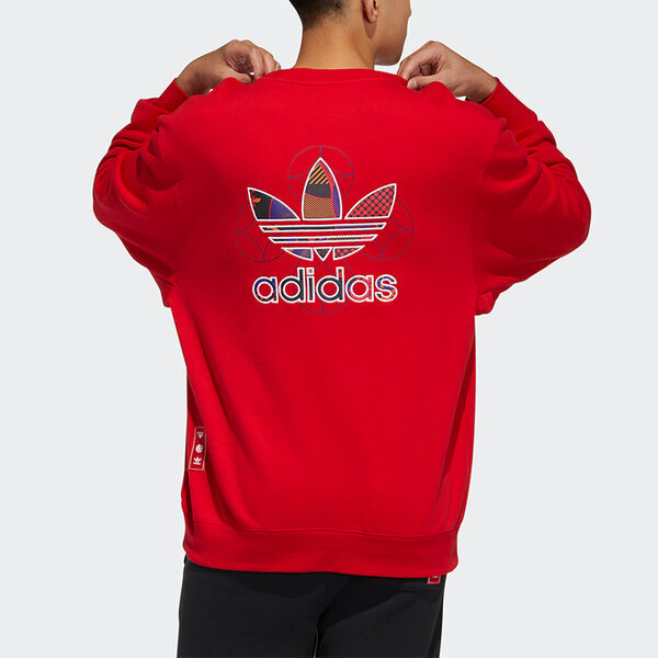 Толстовка adidas originals Cny Crew Series Cargo Pocket Round Neck Pullover Red, красный — фото 3