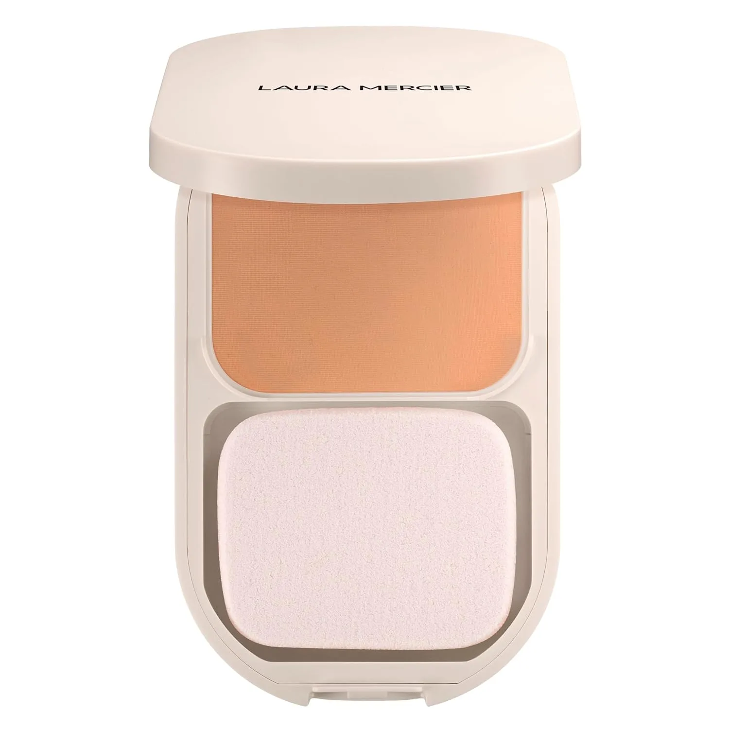 Laura Mercier Real Flawless Feather Matte Powder Foundation, полупрозрачное и среднее покрытие, 16 часов стойкости, контроль увлажнения и блеска, компактная пудра, с гиалуроновой кислотой, 3N Latte - Light Medium with neutral undertones