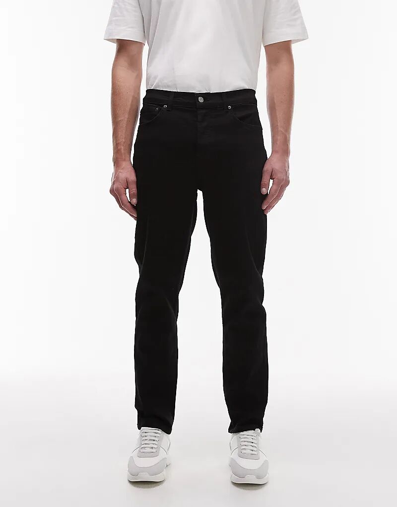 

Эластичные зауженные джинсы Topman черного цвета