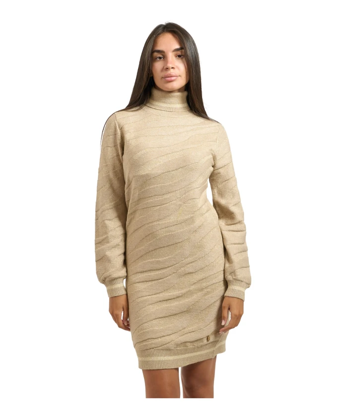 

Платье цвета голубиного серого с высоким воротником Yes Zee, серый