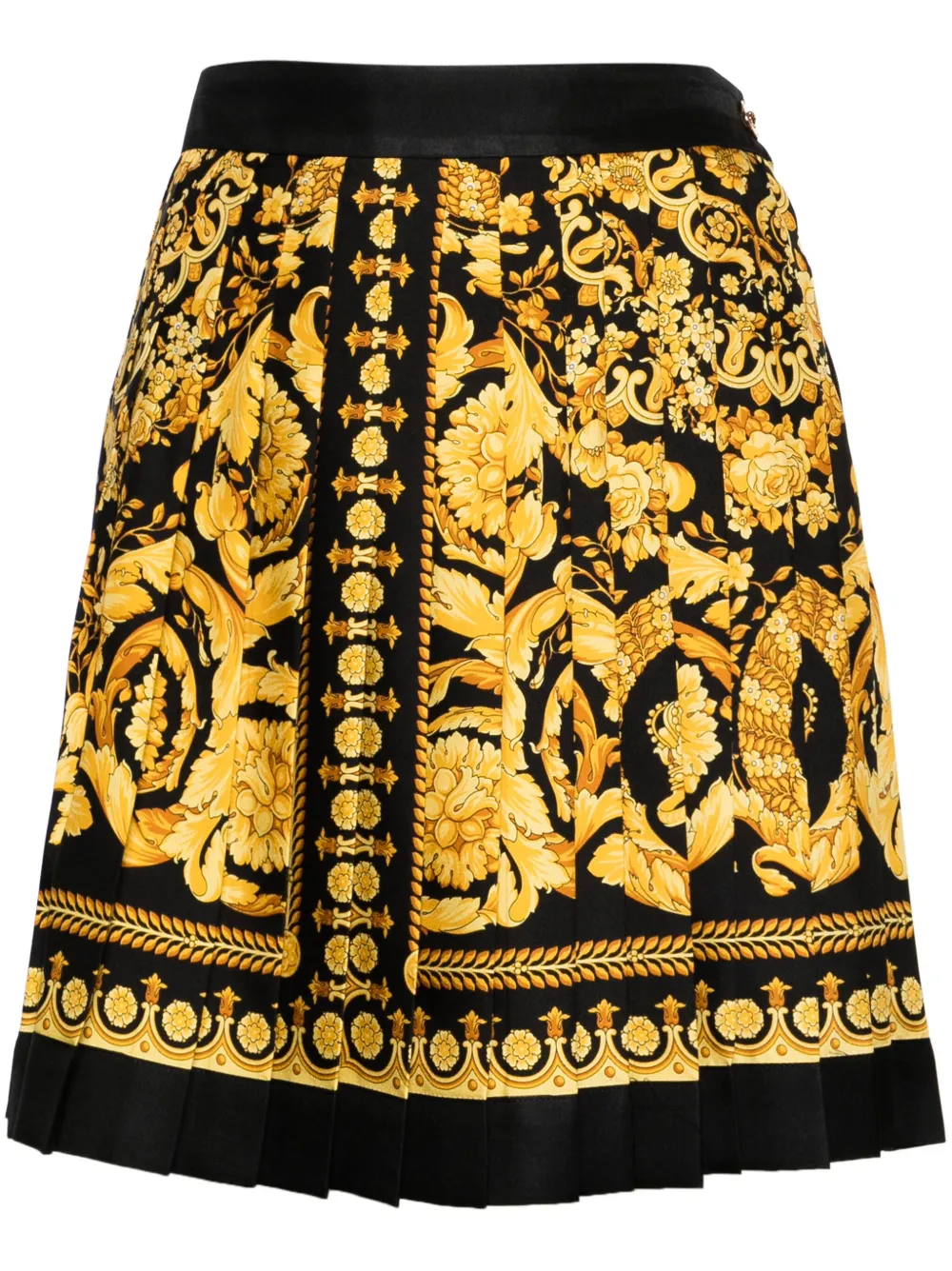 

Шелковая мини-юбка с принтом Barocco VERSACE, черный