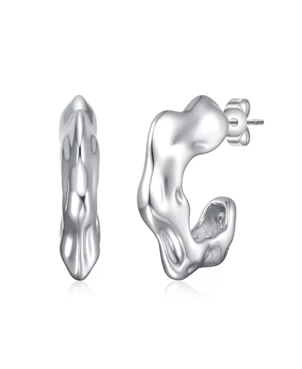 

Серьги-Кольца витые открытые Rachel Glauber, silver