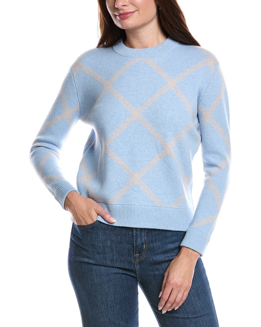 

Форте Кашемир Реверсивный Байковый Пледовый Кашемировый Свитер Forte Cashmere, синий