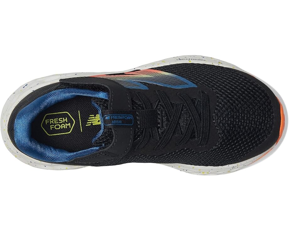 Кроссовки New Balance Kids Fresh Foam Arishi v4 Bungee Lace with Top Strap, цвет Black/Blue Agate — фото 2