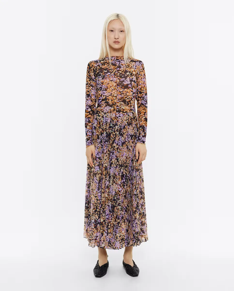 

Плиссированная юбка-миди с принтом Bimba y Lola, черный