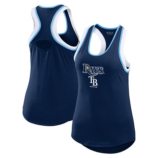 

Женский топ-майка racerback с цветными блоками Tampa Bay Rays в темно-синем цвете Wear By Erin Andrews