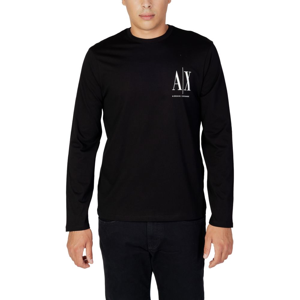 

Черная хлопковая футболка Armani Exchange
