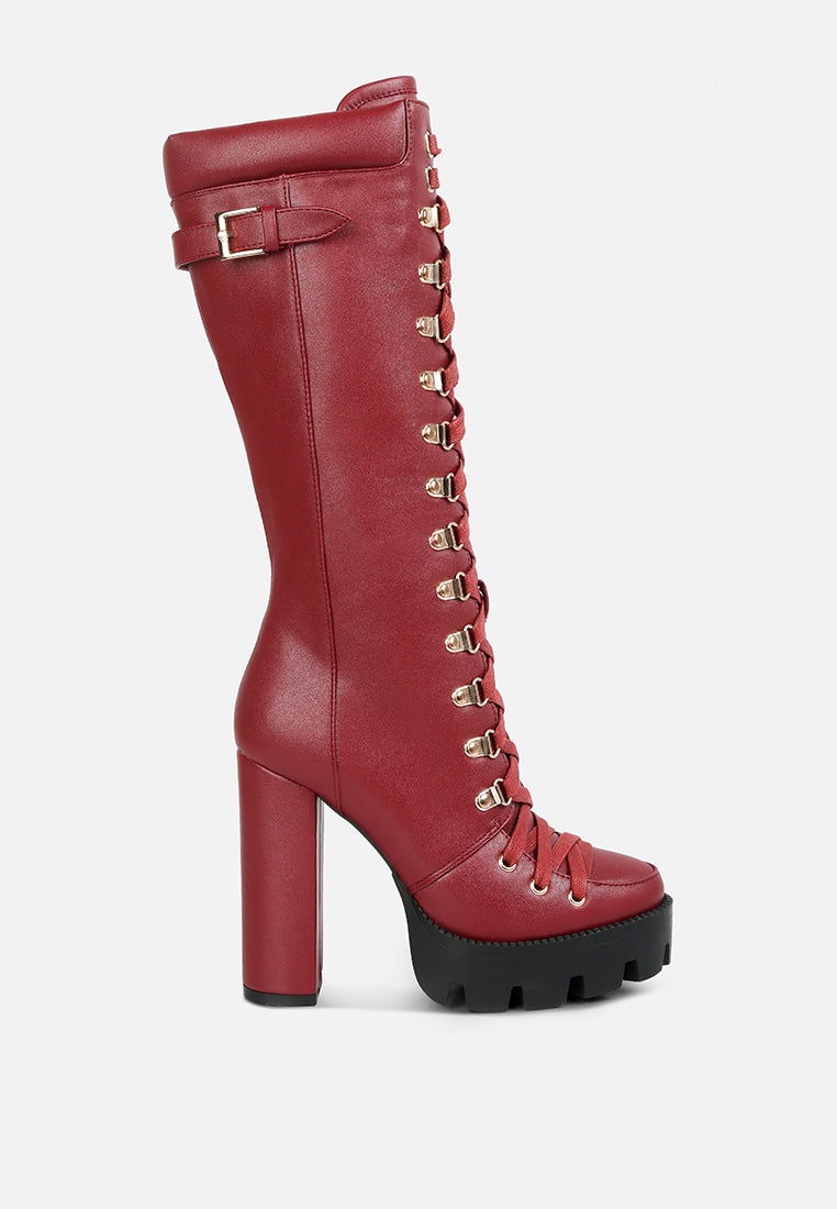Ботинки на шнуровке с подушками-воротниками Magnolia London Rag, красный