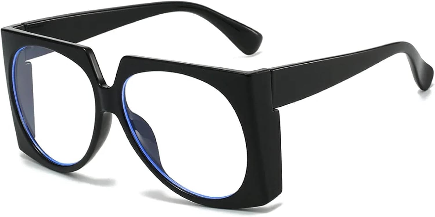 

Винтажные большие солнцезащитные очки неправильной формы для женщин и мужчин в стиле панк, популярные, в крупной оправе, роскошные, с защитой от УФ-излучения UV400 TYUVIVO, Black Clear