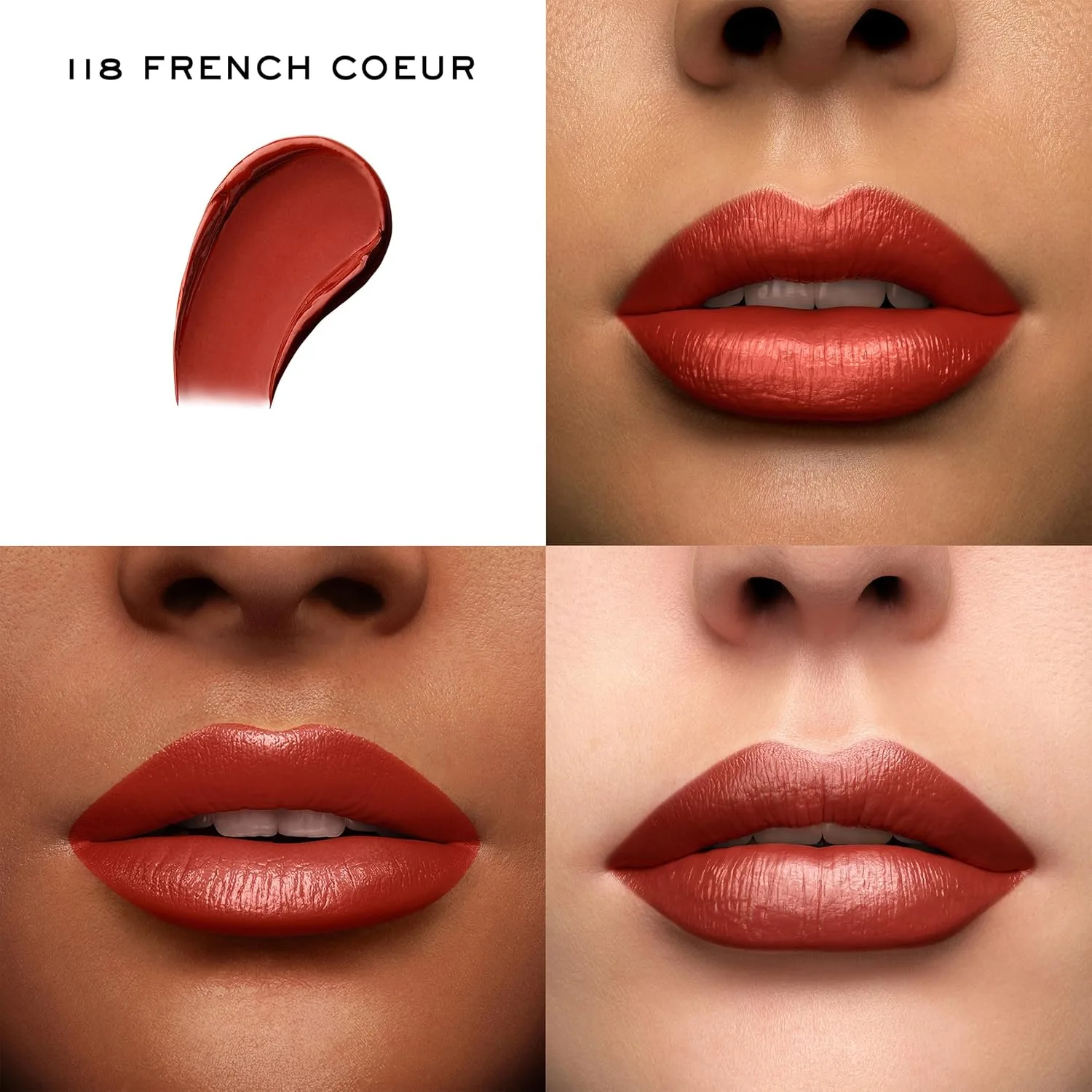 Увлажняющая кремовая помада Lancôme L'Absolu Rouge - стойкость к размазыванию и сияющий финиш - комфорт до 18 часов., 118 French Cœur: warm reddish brown — фото 2